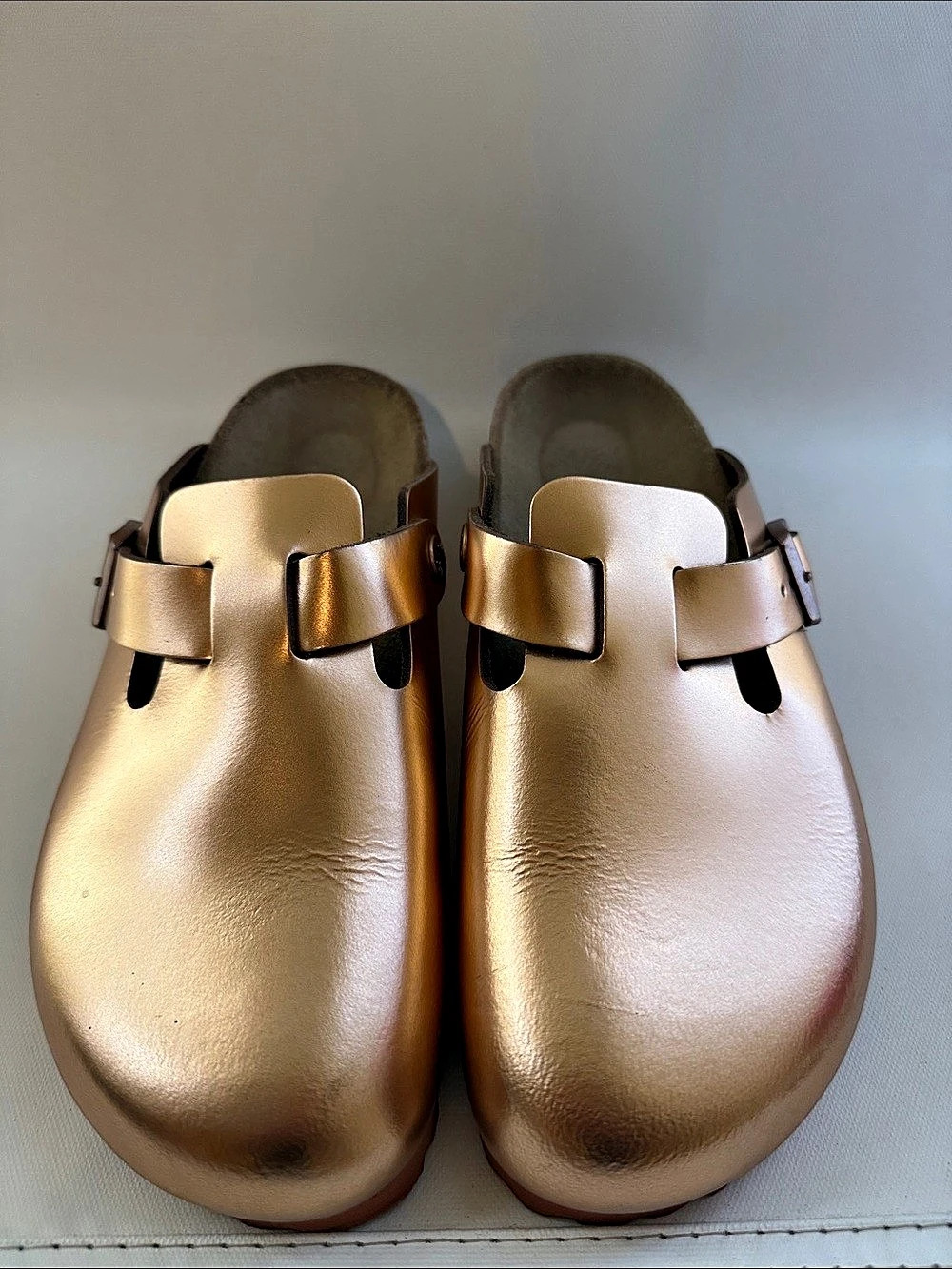Birkenstock Boston Clog Sandals rose gold NOS 38 narrow